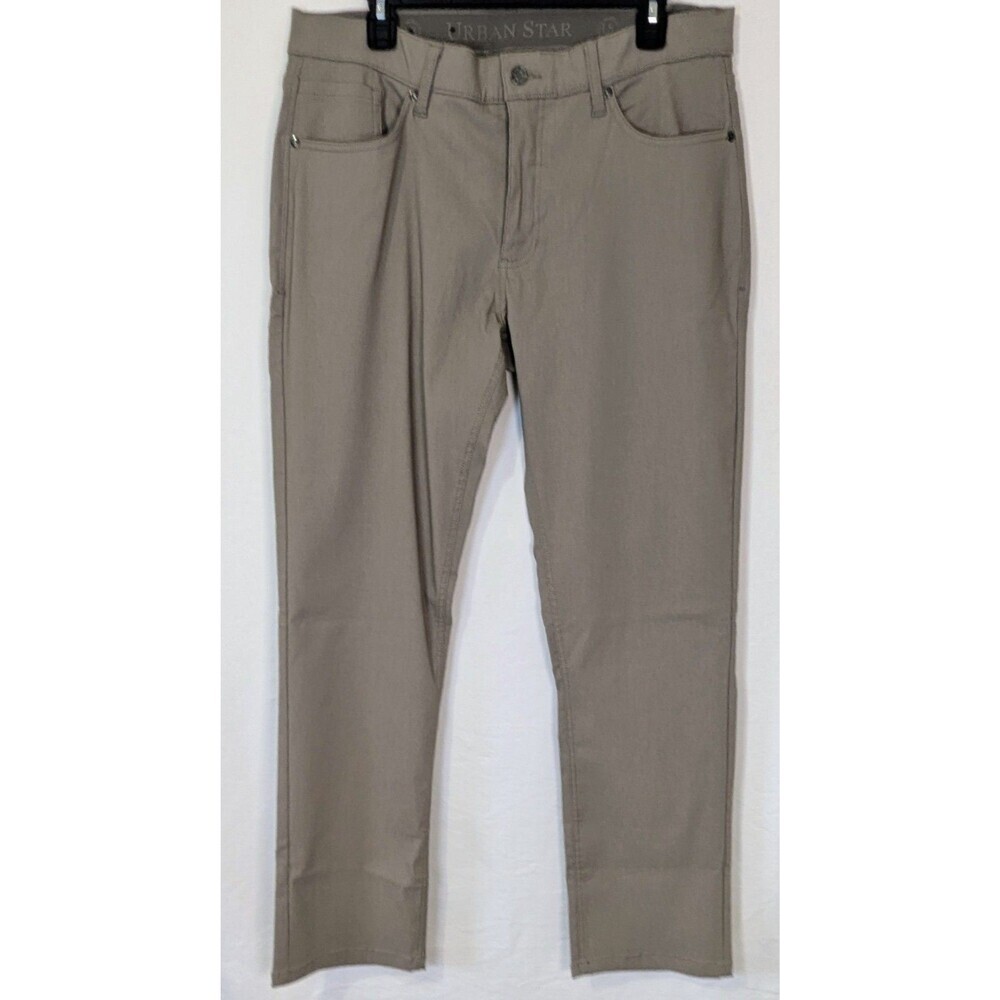 Urban Star Men's Relaxed Fit Stretch Khaki Pants 36x30 Tan Chino